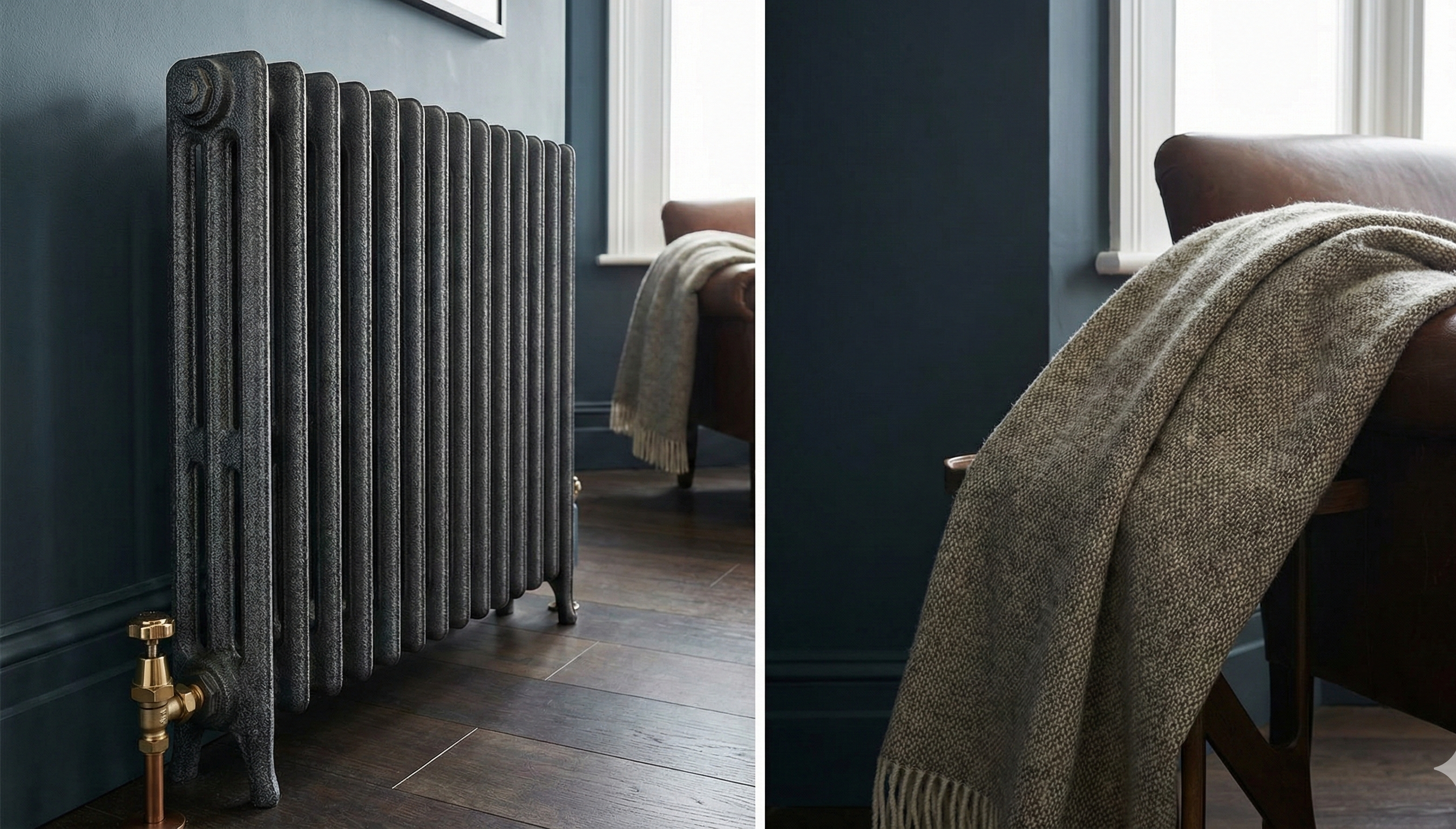 Cornel Column Radiator in Textured Anthracite Finish