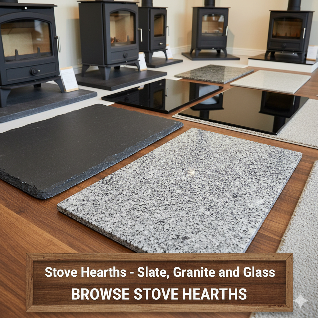 Compliant Stove Hearths - Slate, Granite and Glass