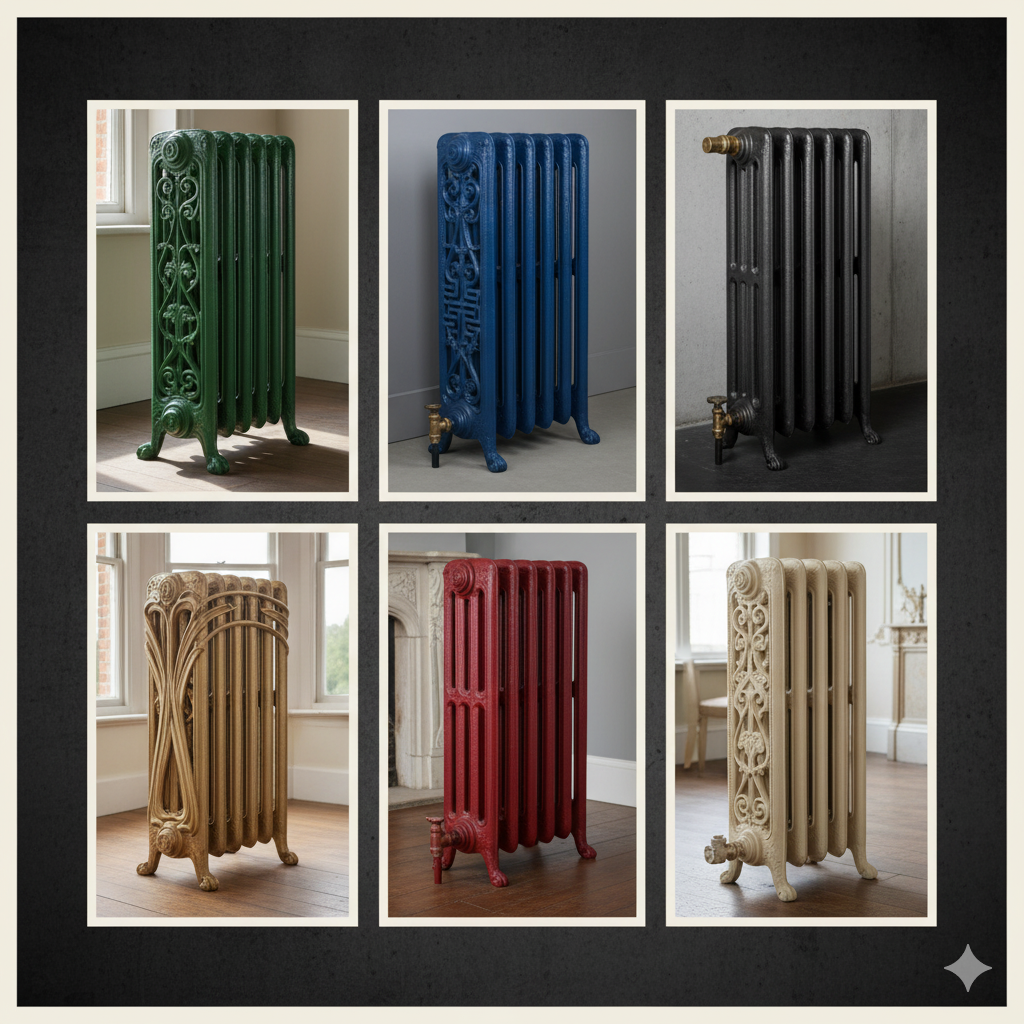 Image of a traditional cast iron column radiator linking to the Budget Radiators the daisy