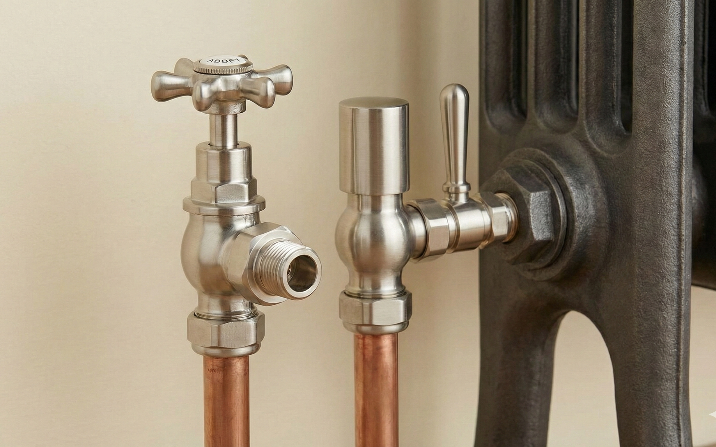 Abbey Manual Lever Valve Set Satin Nickel