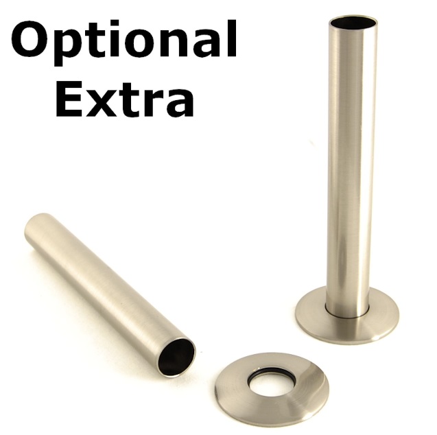 Abbey Lever Radiator Valve Set - Brushed Nickel