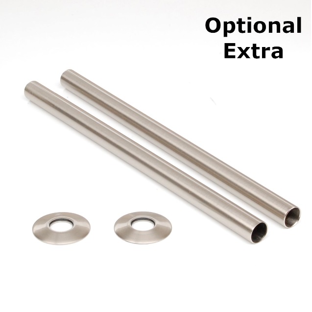 Abbey Lever Radiator Valve Set - Brushed Nickel