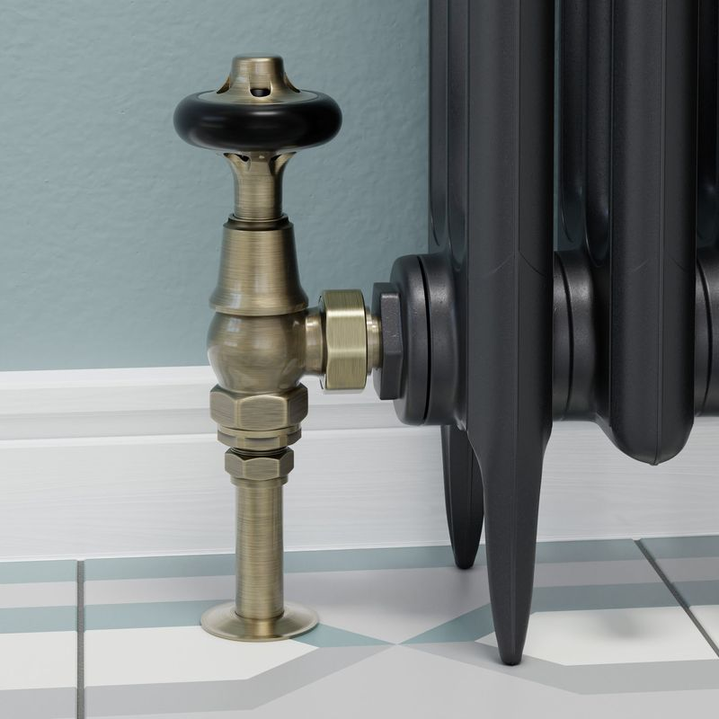Admiral Angled Thermostatic Valve  - Antique Brass