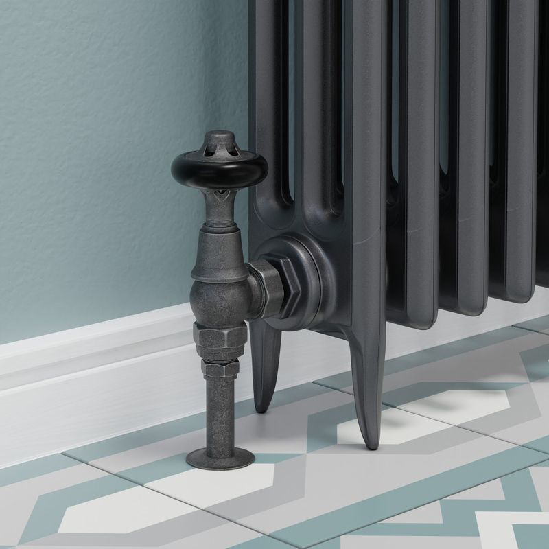 Admiral Angled Thermostatic Valve  - Pewter Finish