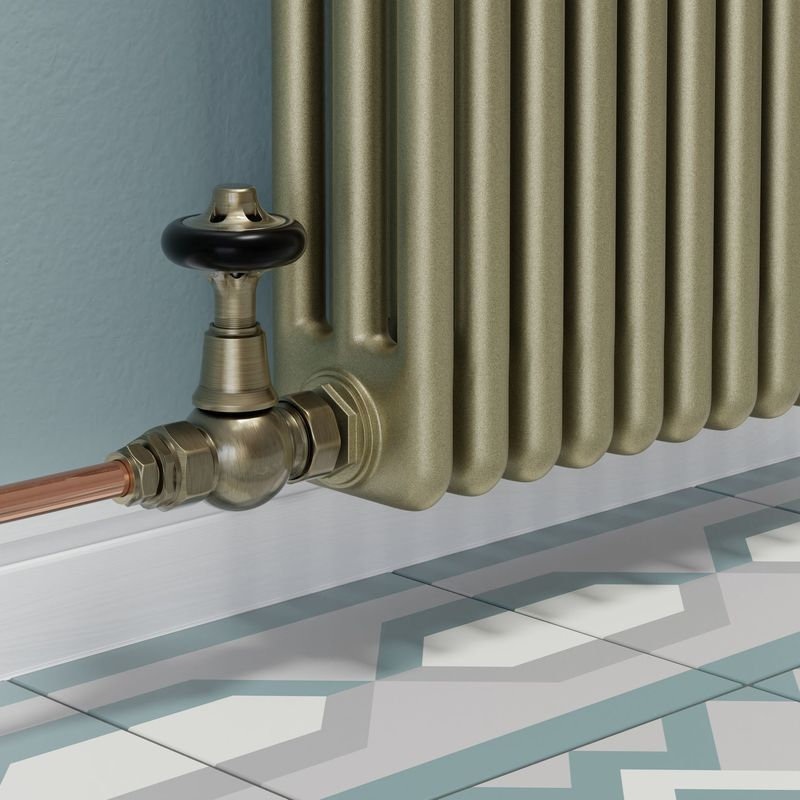 Admiral Straight Thermostatic Valve - Antique Brass
