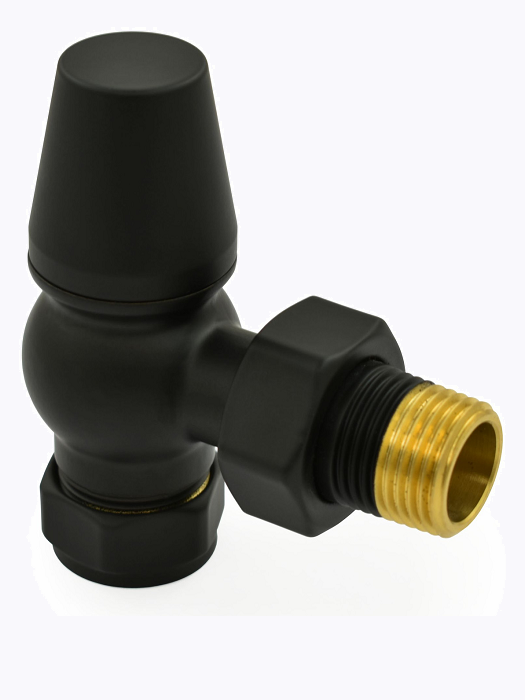 Belgravia Angled Thermostatic Valve Set - Satin Black
