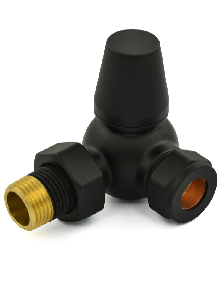 Belgravia Corner Thermostatic Valve Set - Satin Black