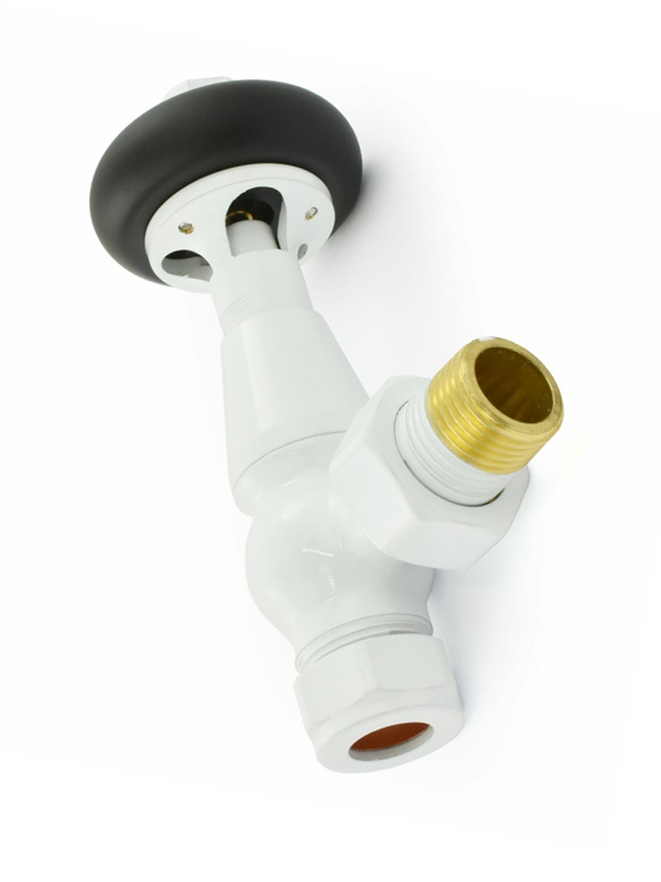 Belgravia Angled Thermostatic Valve Set - White