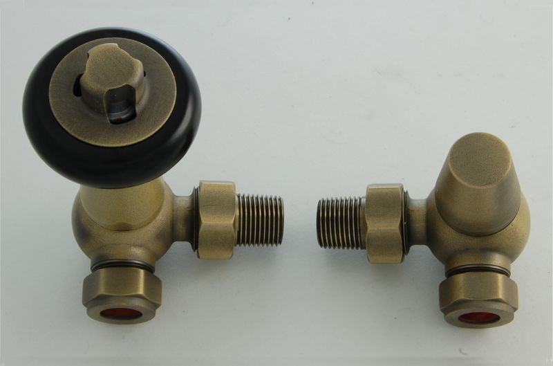 Belgravia Corner Thermostatic Valve Set - Old English Brass