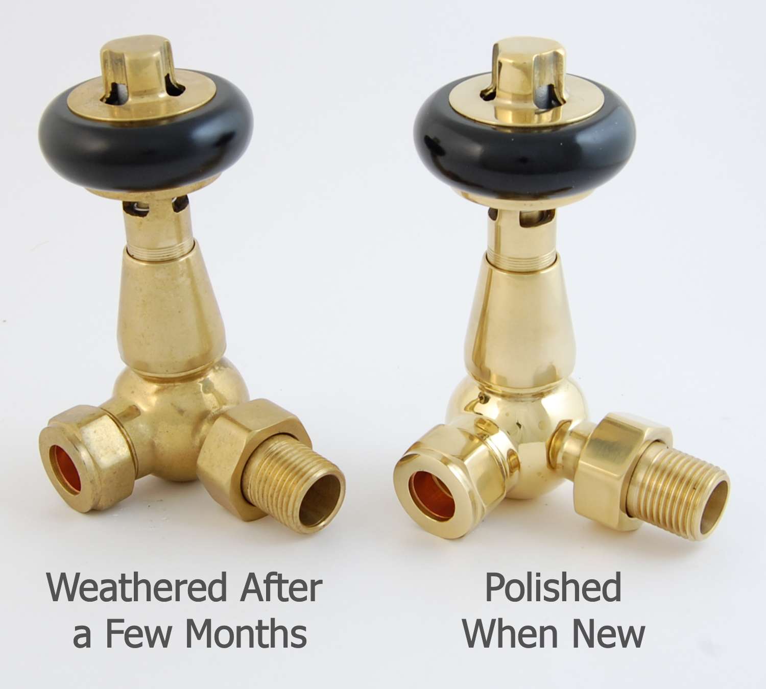 Belgravia Corner Thermostatic Valve - Un-Lacquered Brass