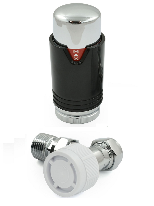 Bexley Angled TRV - Black & Chrome