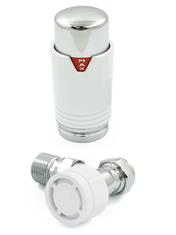 Bexley Angled TRV - White & Chrome