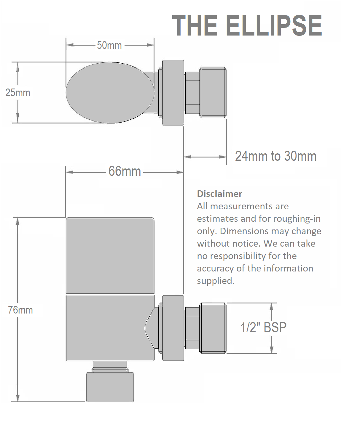 Ellipse Angled Manual Valve - Satin Nickel