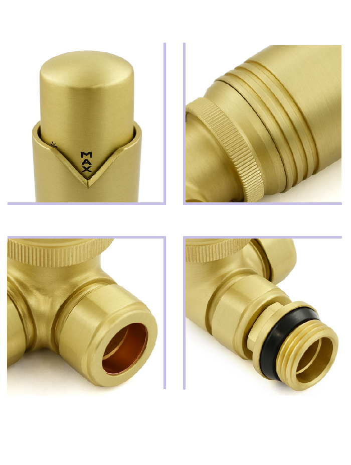 Grosvenor Corner Thermostatic Valve Set - Brushed Brass