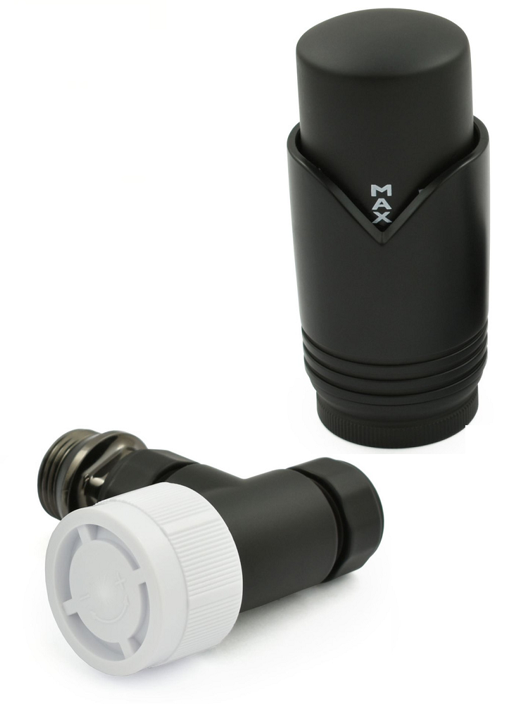 Grosvenor Angled Thermostatic Valve Set - Satin Black