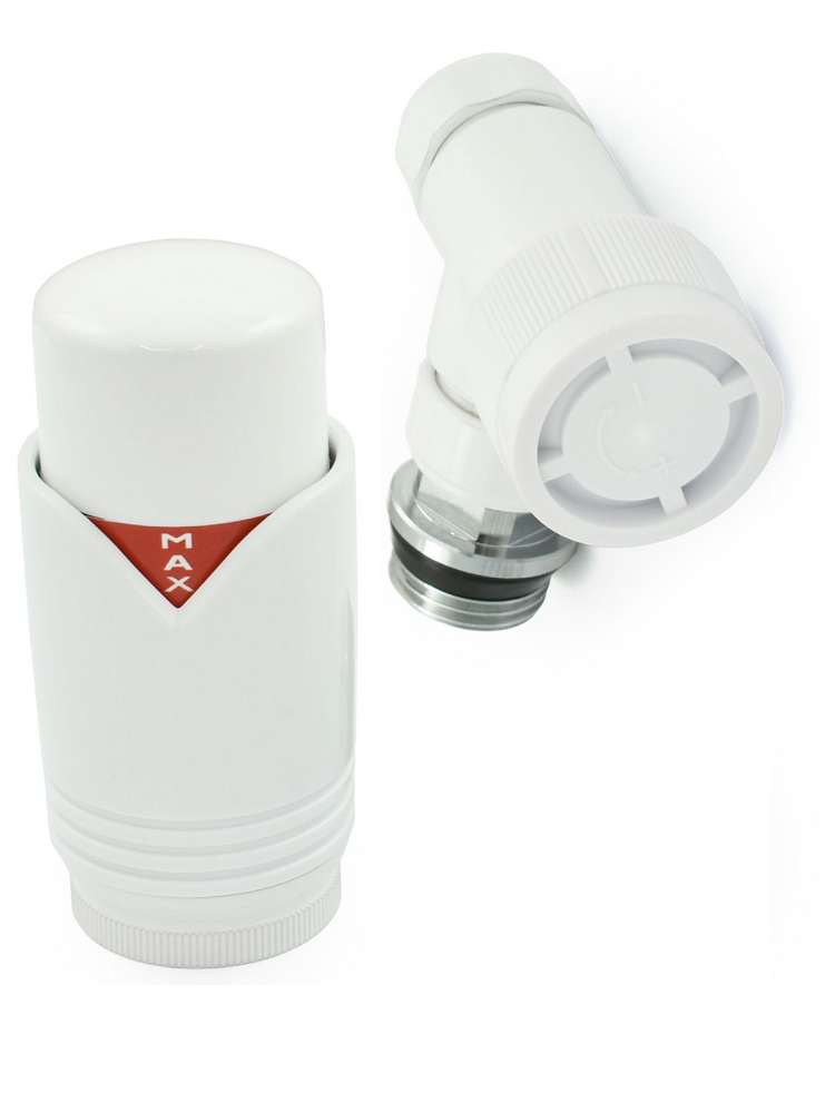 Grosvenor Straight Thermostatic Valve Set - All White