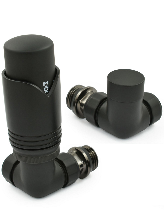 Grosvenor Corner Thermostatic Valve Set - Satin Black