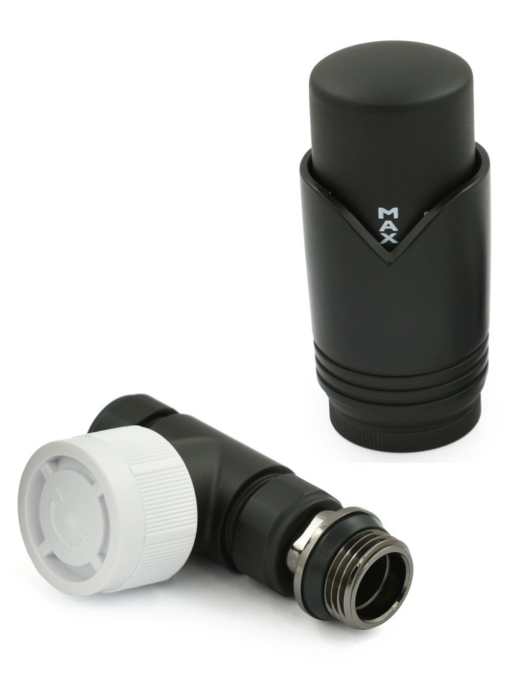 Grosvenor Straight Thermostatic Valve Set - Satin Black