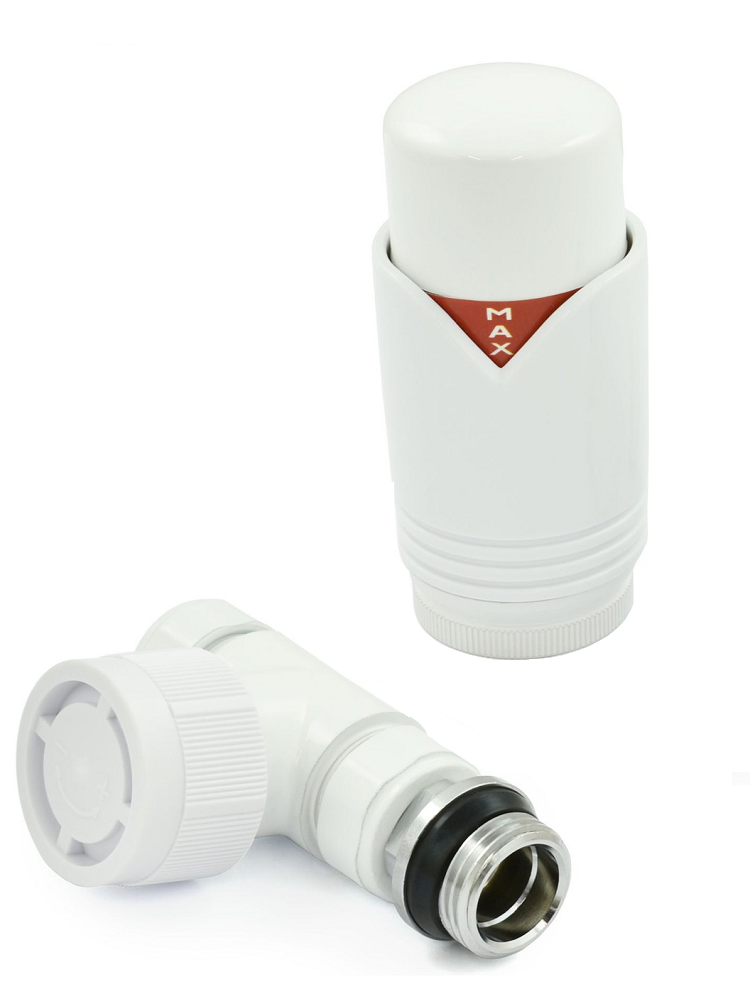 Grosvenor Straight Thermostatic Valve Set - All White