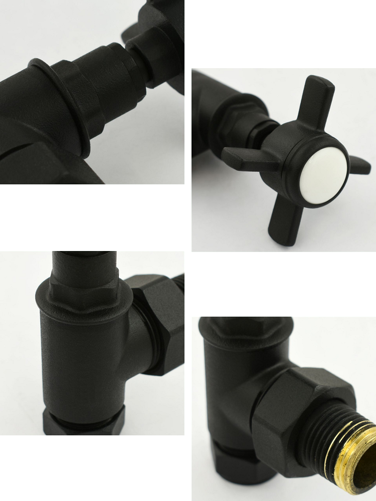 Westminster Angled Radiator Valve Set - Textured Black